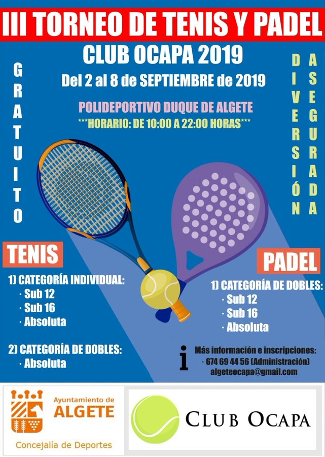 Torneo Tenis y Padel Ocapa 2019