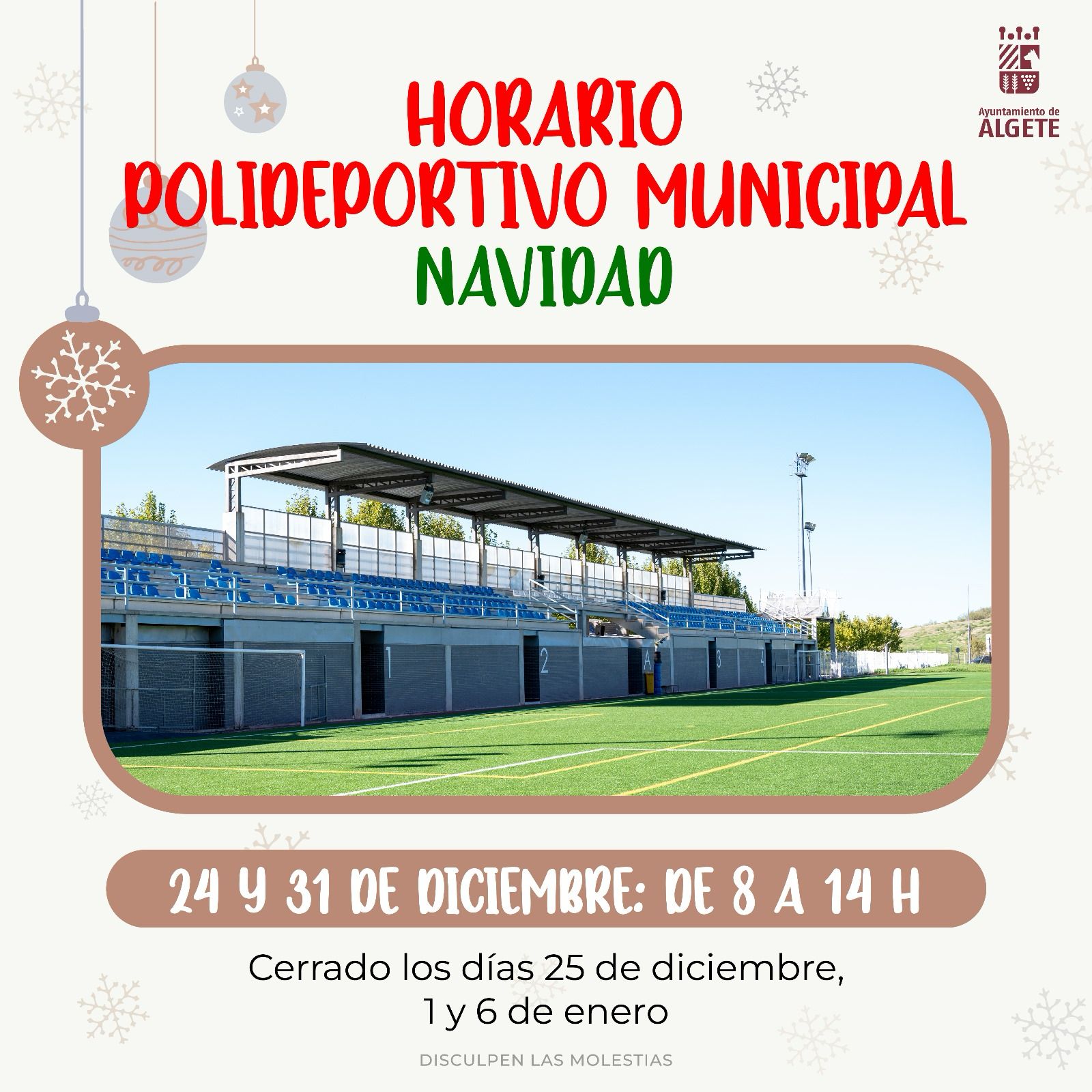 Horarios Navidad Polideportivo