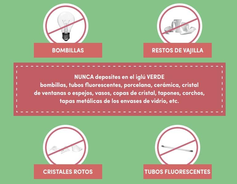 no tirar contenedor verde