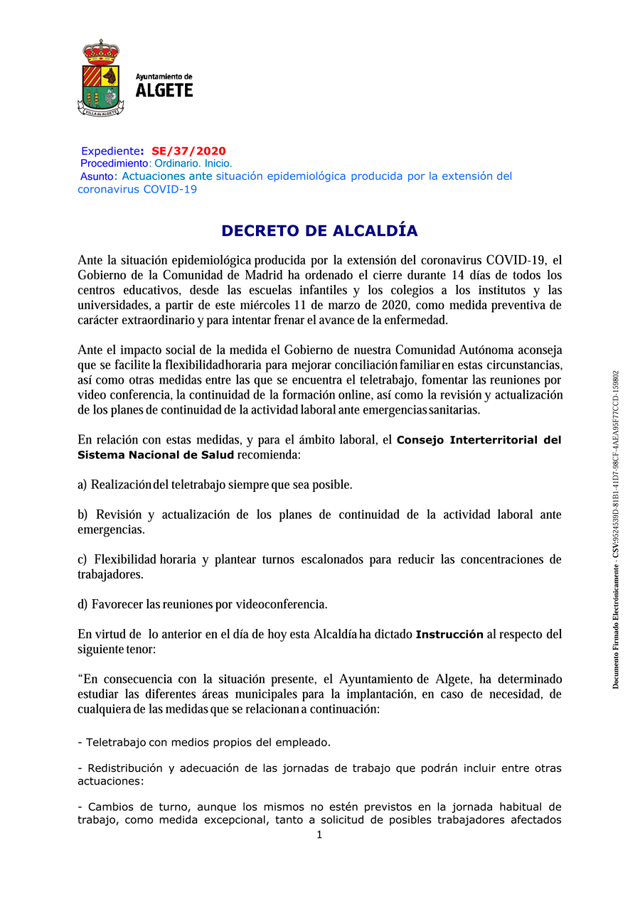 DECRETO MEDIDAS CORONAVIRUS COVID 19 1