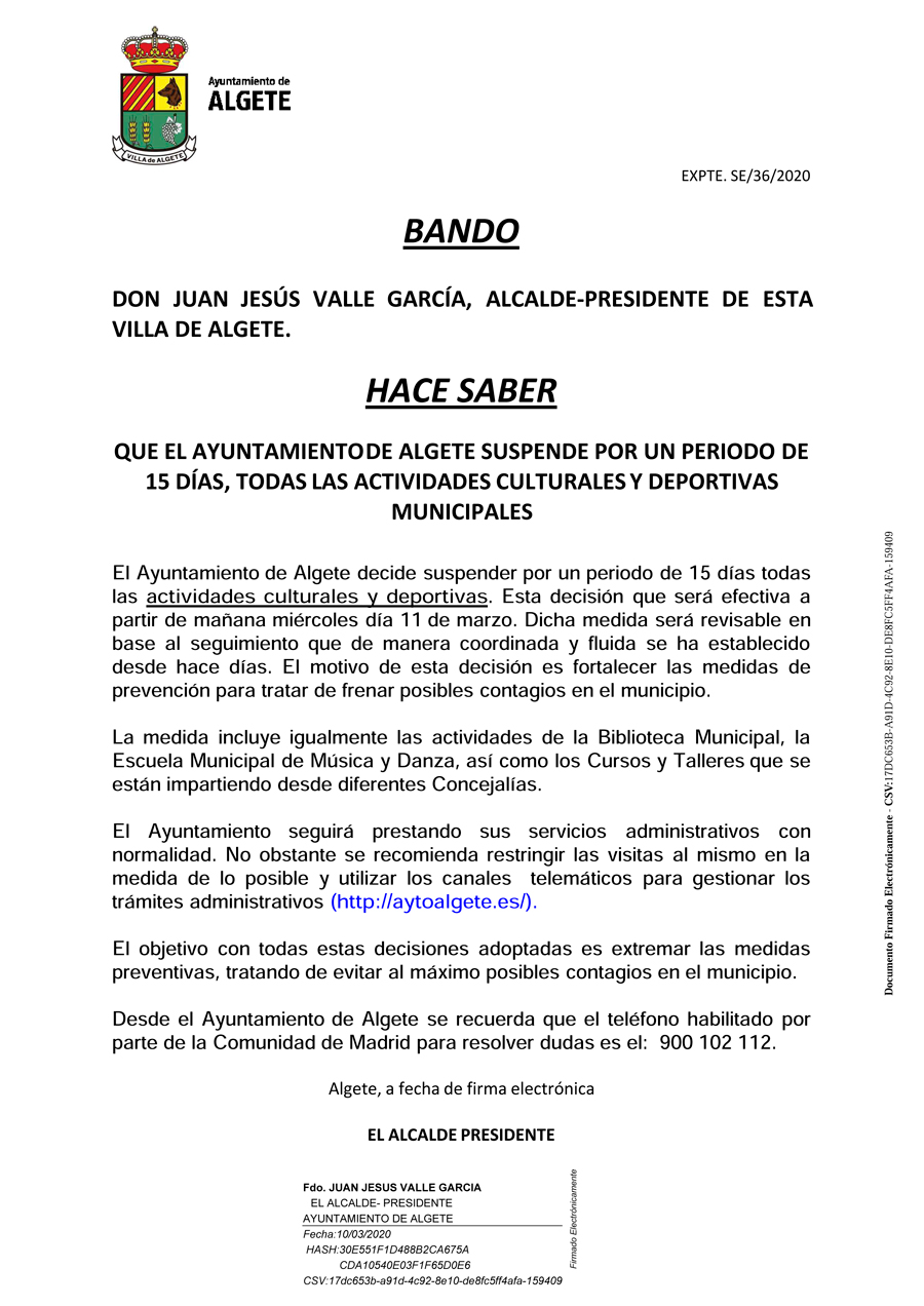 bando coronavirus