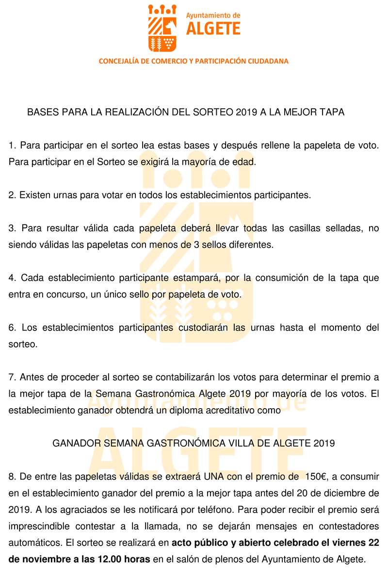 bases sorteo mejor tapa 2019