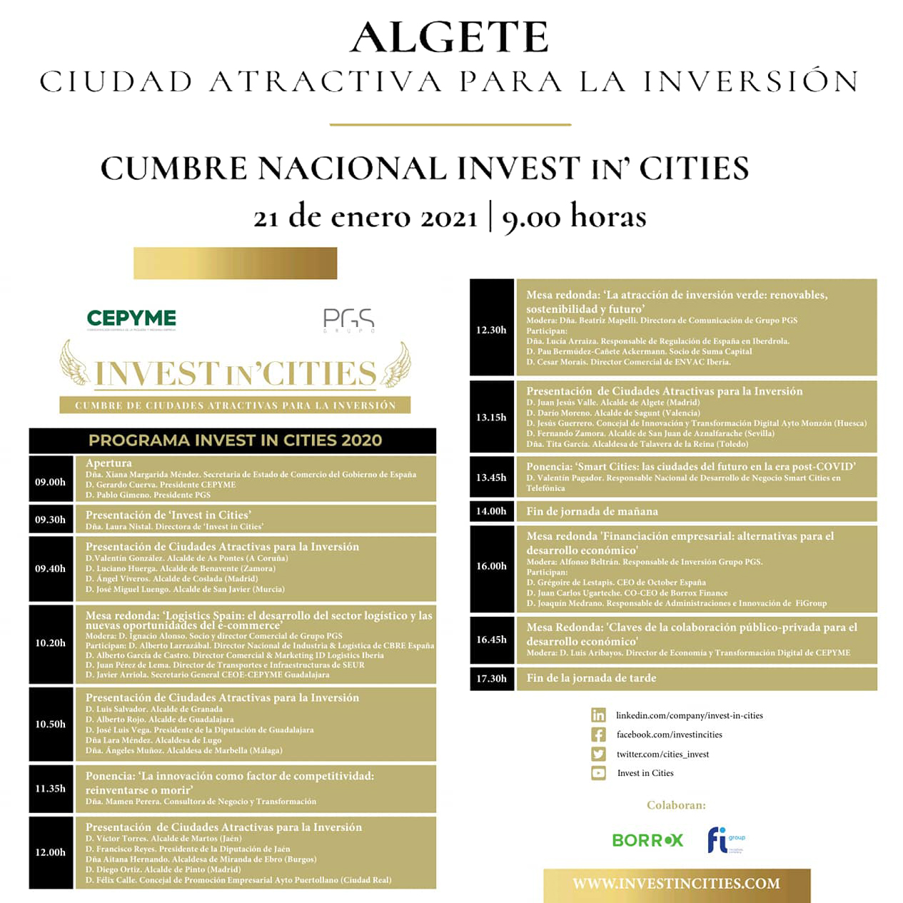 cumbre nacional invest in cities programa