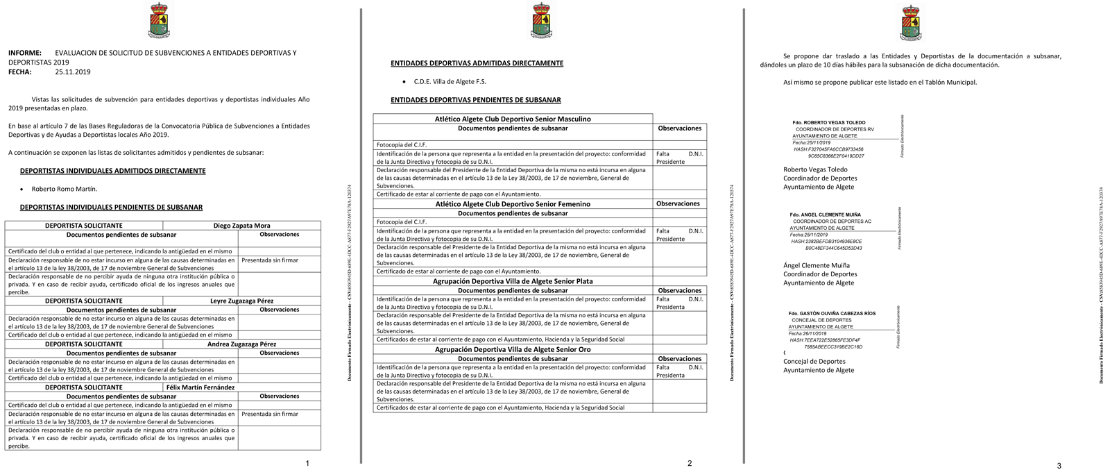 evaluacion solicitud subvenciones deportivas
