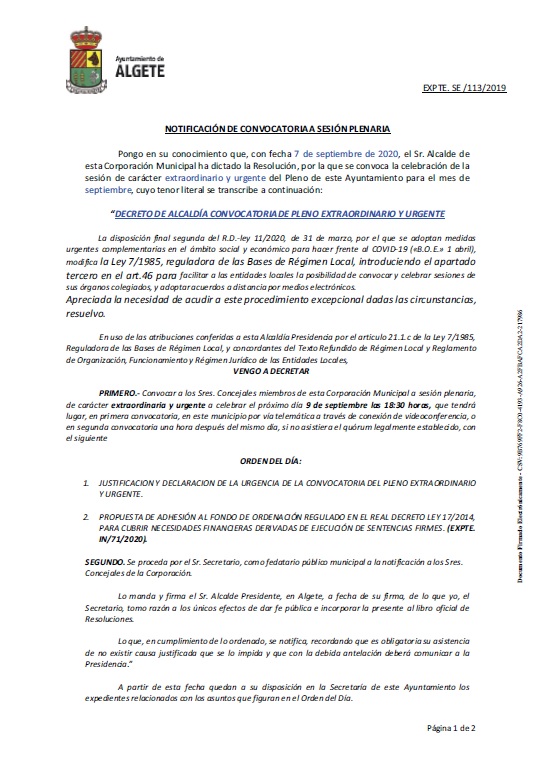 pleno extraordinario 9 septiembre 2020